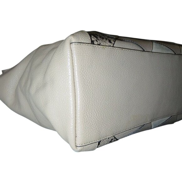 Coach 2016 Ava Mixed Suede & Python Embossed Leather Tote 57510 Beechwood Beige - Picture 11 of 16